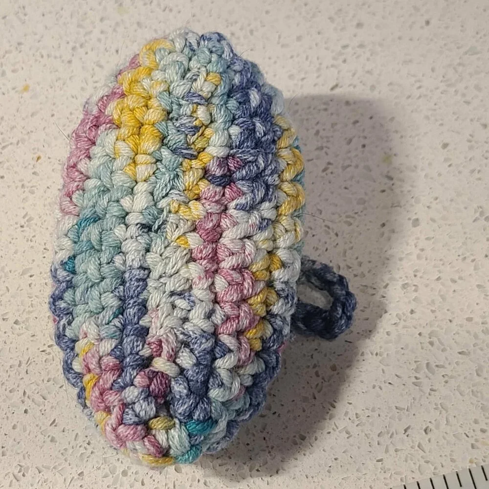 Multicolored Handmade Crocheted Baby Booties with adjustable tie